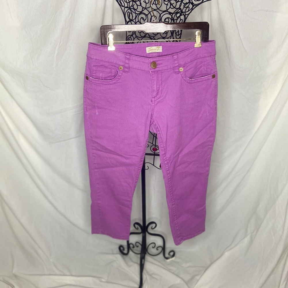 Seven7 Capri Factory Distressed Jeans Size 12